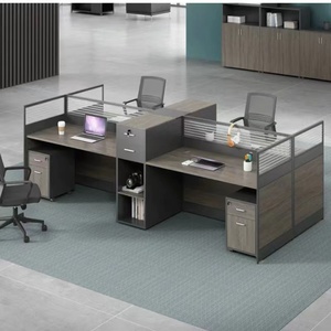 办公室电脑职员桌简约现代246单人工位高柜屏风卡座财务桌椅组合